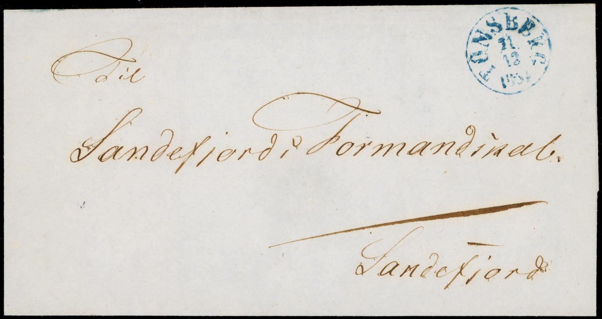TØNSBERG - 1854 til Sandefjord