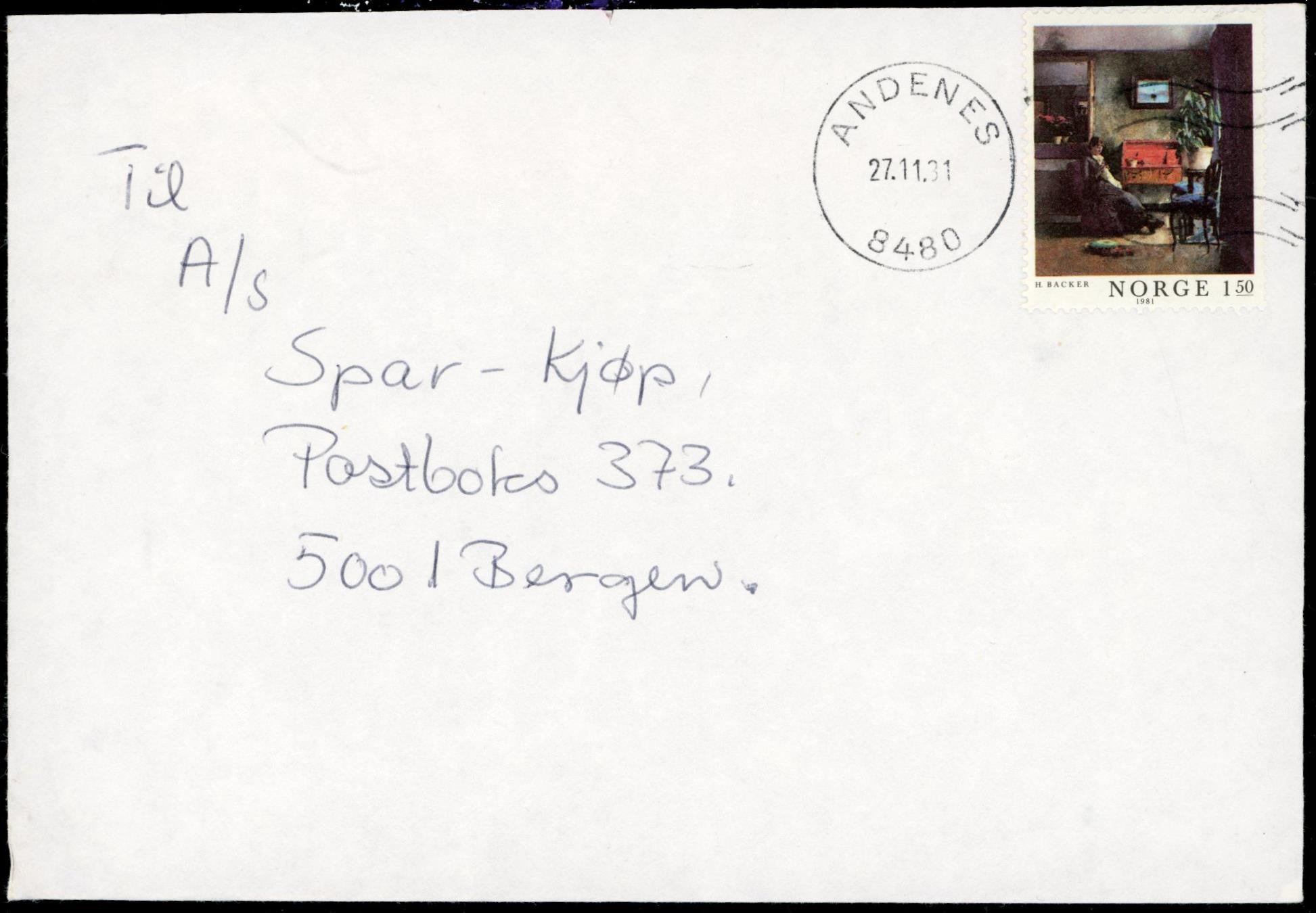 ANDENES / 8480 - 1981 til Bergen