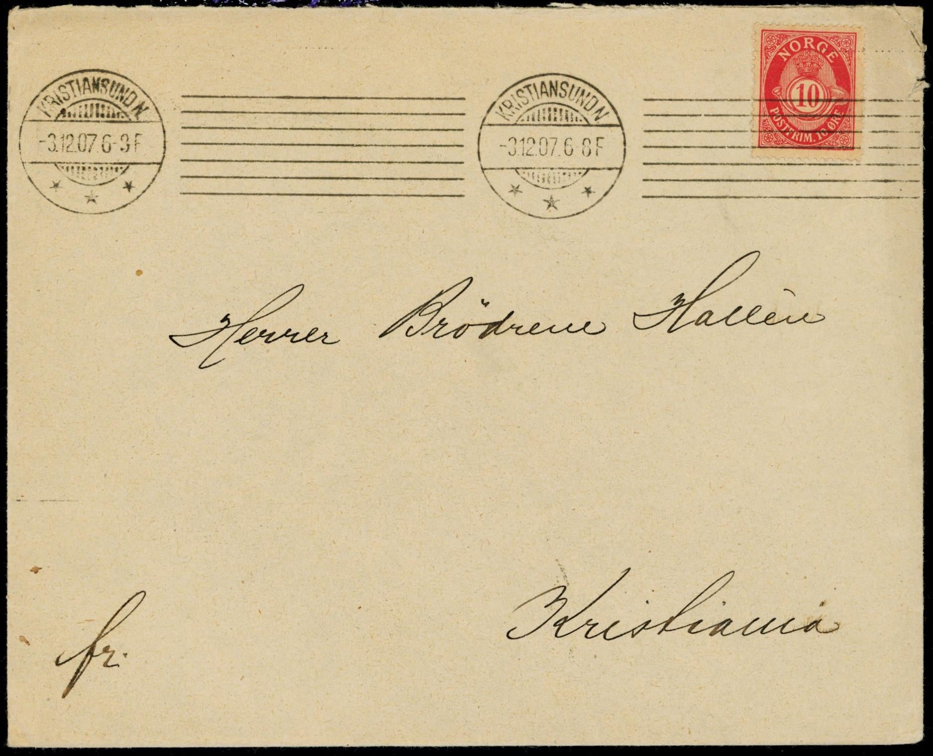 KRISTIANSUND N. / *** - 1907 til Kristiania