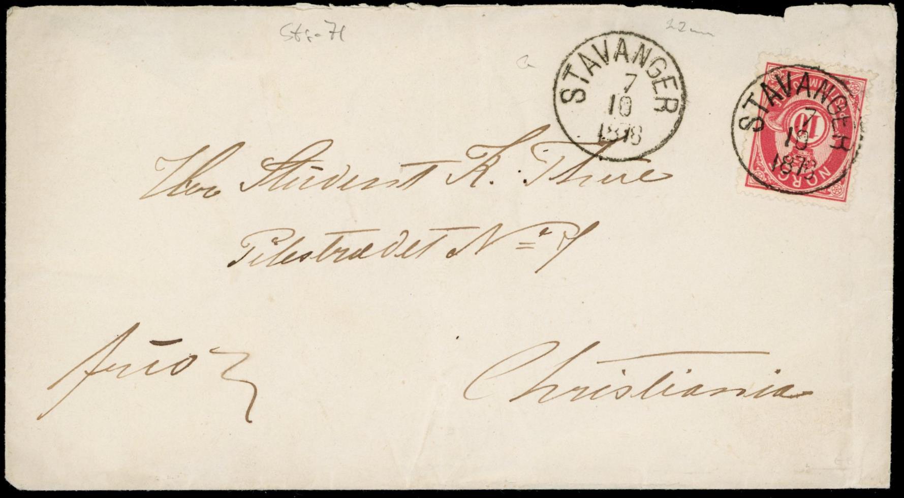 STAVANGER - 1878 til Christiania