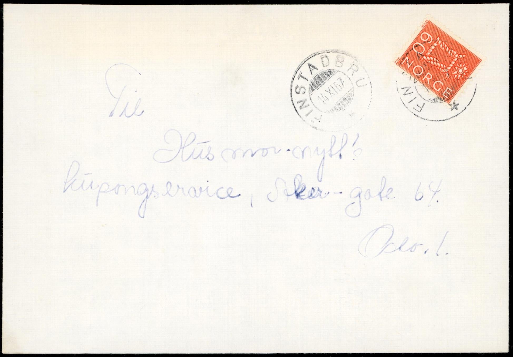 FINSTADBRU / * - 1967 til Oslo