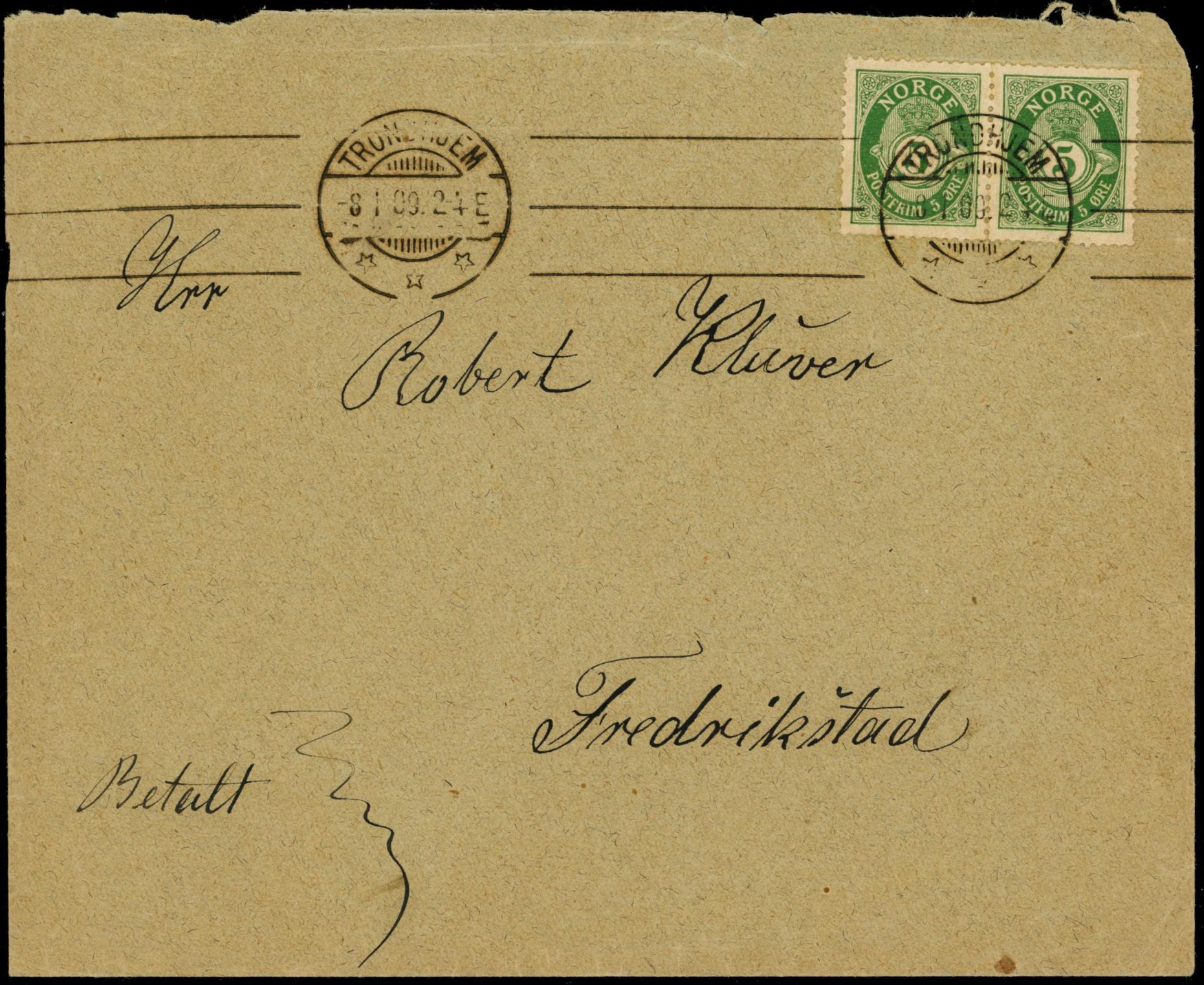 TRONDHJEM / *** - 1909 til Fredrikstad